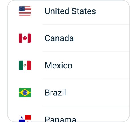 PrivateVPN connect step 2, choose VPN server location